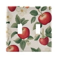 thumbnail image 1 of Yayeee Toggle Light Switch Wall Plate 2-Gang 4.56"x4.48" Decorative Outlet Cover, Apples Flower Pattern, 1 of 7