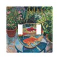 thumbnail image 1 of Yayeee Toggle Light Switch Wall Plate 2-Gang 4.56"x4.48" Decorative Outlet Cover, Art Goldfish Bowl, 1 of 7