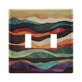 thumbnail image 1 of Yayeee Toggle Light Switch Wall Plate 2-Gang 4.56"x4.48" Decorative Outlet Cover, Artistic Desert Pattern, 1 of 7