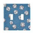 thumbnail image 1 of Yayeee Toggle Light Switch Wall Plate 2-Gang 4.56"x4.48" Decorative Outlet Cover, Baseballs Pattern, 1 of 7