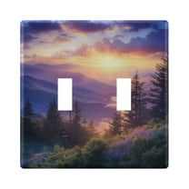 Yayeee Toggle Light Switch Wall Plate 2-Gang 4.56"x4.48" Decorative Outlet Cover, Beautiful Mountain