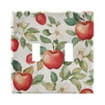 thumbnail image 1 of Yayeee Toggle Light Switch Wall Plate 2-Gang 4.56"x4.48" Decorative Outlet Cover, Beige Apple Pattern, 1 of 7
