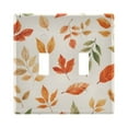 thumbnail image 1 of Yayeee Toggle Light Switch Wall Plate 2-Gang 4.56"x4.48" Decorative Outlet Cover, Beige Autumn Leaves, 1 of 7