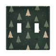 thumbnail image 1 of Yayeee Toggle Light Switch Wall Plate 2-Gang 4.56"x4.48" Decorative Outlet Cover, Beige Christmas Trees, 1 of 7