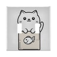 thumbnail image 1 of Yayeee Toggle Light Switch Wall Plate 2-Gang 4.56"x4.48" Decorative Outlet Cover, Beige Chubby Cat, 1 of 7