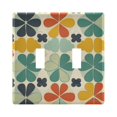thumbnail image 1 of Yayeee Toggle Light Switch Wall Plate 2-Gang 4.56"x4.48" Decorative Outlet Cover, Beige Clover Pattern, 1 of 7