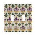 thumbnail image 1 of Yayeee Toggle Light Switch Wall Plate 2-Gang 4.56"x4.48" Decorative Outlet Cover, Beige Floral Pattern, 1 of 7