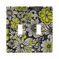 thumbnail image 1 of Yayeee Toggle Light Switch Wall Plate 2-Gang 4.56"x4.48" Decorative Outlet Cover, Beige Flower Pattern, 1 of 7