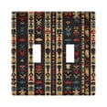 thumbnail image 1 of Yayeee Toggle Light Switch Wall Plate 2-Gang 4.56"x4.48" Decorative Outlet Cover, Beige Geometric, 1 of 7