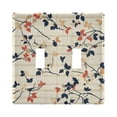 thumbnail image 1 of Yayeee Toggle Light Switch Wall Plate 2-Gang 4.56"x4.48" Decorative Outlet Cover, Beige Leaves Plaid, 1 of 7