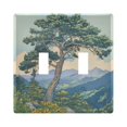 thumbnail image 1 of Yayeee Toggle Light Switch Wall Plate 2-Gang 4.56"x4.48" Decorative Outlet Cover, Beige Mountain, 1 of 7