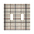 thumbnail image 1 of Yayeee Toggle Light Switch Wall Plate 2-Gang 4.56"x4.48" Decorative Outlet Cover, Beige Plaid Pattern, 1 of 7