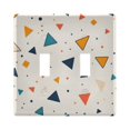 thumbnail image 1 of Yayeee Toggle Light Switch Wall Plate 2-Gang 4.56"x4.48" Decorative Outlet Cover, Beige Simple Shapes, 1 of 7