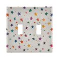 thumbnail image 1 of Yayeee Toggle Light Switch Wall Plate 2-Gang 4.56"x4.48" Decorative Outlet Cover, Beige Stars, 1 of 7