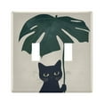 thumbnail image 1 of Yayeee Toggle Light Switch Wall Plate 2-Gang 4.56"x4.48" Decorative Outlet Cover, Black Cat Plants, 1 of 7