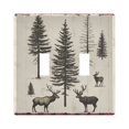 thumbnail image 1 of Yayeee Toggle Light Switch Wall Plate 2-Gang 4.56"x4.48" Decorative Outlet Cover, Black Deer, 1 of 7