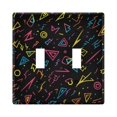 thumbnail image 1 of Yayeee Toggle Light Switch Wall Plate 2-Gang 4.56"x4.48" Decorative Outlet Cover, Black Neon Lightning, 1 of 7