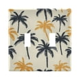 thumbnail image 1 of Yayeee Toggle Light Switch Wall Plate 2-Gang 4.56"x4.48" Decorative Outlet Cover, Black Palm Trees Pattern, 1 of 7