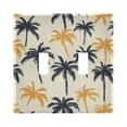 thumbnail image 1 of Yayeee Toggle Light Switch Wall Plate 2-Gang 4.56"x4.48" Decorative Outlet Cover, Black Palm Trees Pattern, 1 of 7