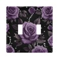 thumbnail image 1 of Yayeee Toggle Light Switch Wall Plate 2-Gang 4.56"x4.48" Decorative Outlet Cover, Black Roses, 1 of 7
