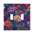 thumbnail image 1 of Yayeee Toggle Light Switch Wall Plate 2-Gang 4.56"x4.48" Decorative Outlet Cover, Blooming Flowers Pattern, 1 of 7