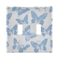 thumbnail image 1 of Yayeee Toggle Light Switch Wall Plate 2-Gang 4.56"x4.48" Decorative Outlet Cover, Blue Butterfly, 1 of 7