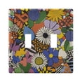thumbnail image 1 of Yayeee Toggle Light Switch Wall Plate 2-Gang 4.56"x4.48" Decorative Outlet Cover, Blue Floral, 1 of 7