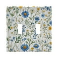 thumbnail image 1 of Yayeee Toggle Light Switch Wall Plate 2-Gang 4.56"x4.48" Decorative Outlet Cover, Blue Floral, 1 of 7