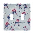 thumbnail image 1 of Yayeee Toggle Light Switch Wall Plate 2-Gang 4.56"x4.48" Decorative Outlet Cover, Blue Ice Hockey, 1 of 7