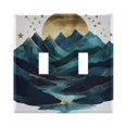 thumbnail image 1 of Yayeee Toggle Light Switch Wall Plate 2-Gang 4.56"x4.48" Decorative Outlet Cover, Blue Mountains, 1 of 7