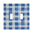 thumbnail image 1 of Yayeee Toggle Light Switch Wall Plate 2-Gang 4.56"x4.48" Decorative Outlet Cover, Blue Plain, 1 of 7