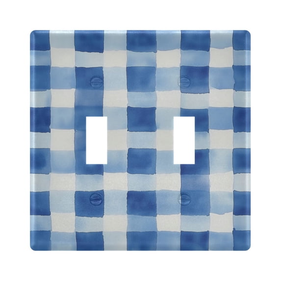Yayeee Toggle Light Switch Wall Plate 2-Gang 4.56"x4.48" Decorative Outlet Cover, Blue Plain
