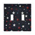 thumbnail image 1 of Yayeee Toggle Light Switch Wall Plate 2-Gang 4.56"x4.48" Decorative Outlet Cover, Blue Stars Pattern, 1 of 7
