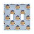 thumbnail image 1 of Yayeee Toggle Light Switch Wall Plate 2-Gang 4.56"x4.48" Decorative Outlet Cover, Blueberry Pancake Pattern, 1 of 7