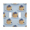 thumbnail image 1 of Yayeee Toggle Light Switch Wall Plate 2-Gang 4.56"x4.48" Decorative Outlet Cover, Blueberry Pancake Pattern, 1 of 7