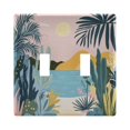 thumbnail image 1 of Yayeee Toggle Light Switch Wall Plate 2-Gang 4.56"x4.48" Decorative Outlet Cover, Boho Style Sun, 1 of 7
