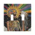 thumbnail image 1 of Yayeee Toggle Light Switch Wall Plate 2-Gang 4.56"x4.48" Decorative Outlet Cover, Bright Skeleton, 1 of 7