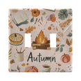 thumbnail image 1 of Yayeee Toggle Light Switch Wall Plate 2-Gang 4.56"x4.48" Decorative Outlet Cover, Campfire Pattern, 1 of 7