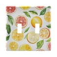 thumbnail image 1 of Yayeee Toggle Light Switch Wall Plate 2-Gang 4.56"x4.48" Decorative Outlet Cover, Candy Lemon, 1 of 7