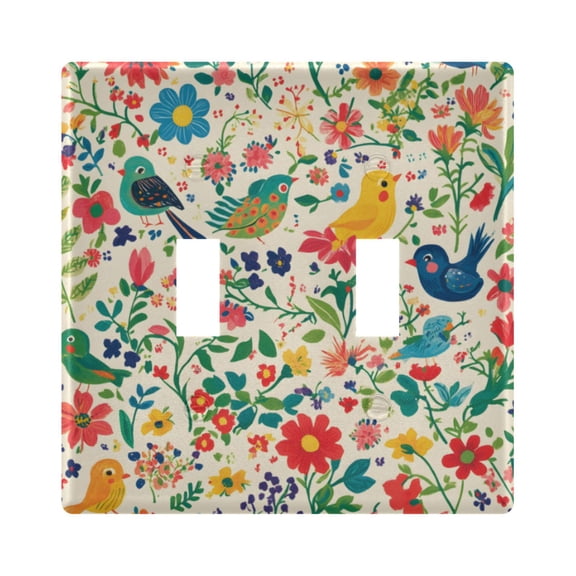Yayeee Toggle Light Switch Wall Plate 2-Gang 4.56"x4.48" Decorative Outlet Cover, Cartoon Animals