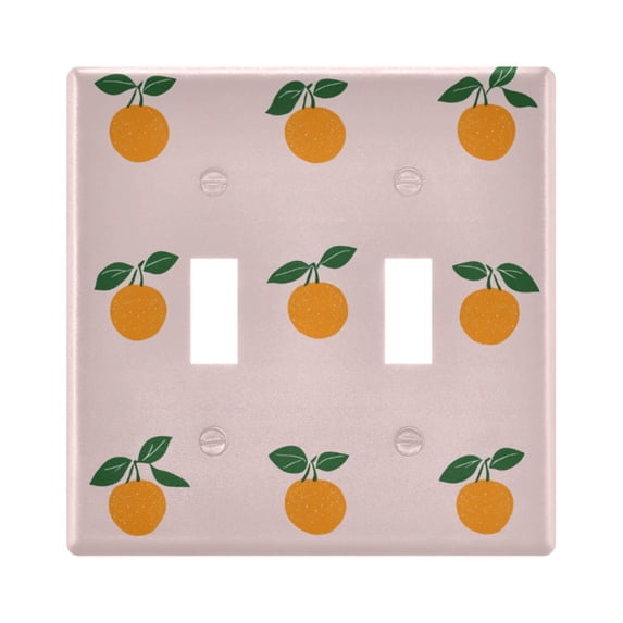 Yayeee Toggle Light Switch Wall Plate 2-Gang 4.56"x4.48" Decorative Outlet Cover, Cartoon Citrus