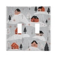 thumbnail image 1 of Yayeee Toggle Light Switch Wall Plate 2-Gang 4.56"x4.48" Decorative Outlet Cover, Cartoon Red Houses, 1 of 7