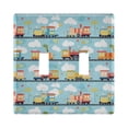 thumbnail image 1 of Yayeee Toggle Light Switch Wall Plate 2-Gang 4.56"x4.48" Decorative Outlet Cover, Cartoon Train Pattern, 1 of 7