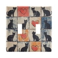 thumbnail image 1 of Yayeee Toggle Light Switch Wall Plate 2-Gang 4.56"x4.48" Decorative Outlet Cover, Cats and Hearts, 1 of 7