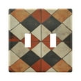 thumbnail image 1 of Yayeee Toggle Light Switch Wall Plate 2-Gang 4.56"x4.48" Decorative Outlet Cover, Checkered Pattern, 1 of 7