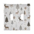 thumbnail image 1 of Yayeee Toggle Light Switch Wall Plate 2-Gang 4.56"x4.48" Decorative Outlet Cover, Christmas Forest, 1 of 7