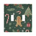 thumbnail image 1 of Yayeee Toggle Light Switch Wall Plate 2-Gang 4.56"x4.48" Decorative Outlet Cover, Christmas Gingerbread, 1 of 7