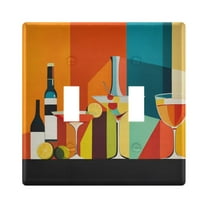Yayeee Toggle Light Switch Wall Plate 2-Gang 4.56"x4.48" Decorative Outlet Cover, Colorful Cocktails