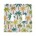 thumbnail image 1 of Yayeee Toggle Light Switch Wall Plate 2-Gang 4.56"x4.48" Decorative Outlet Cover, Colorful Palm Trees Pattern, 1 of 7
