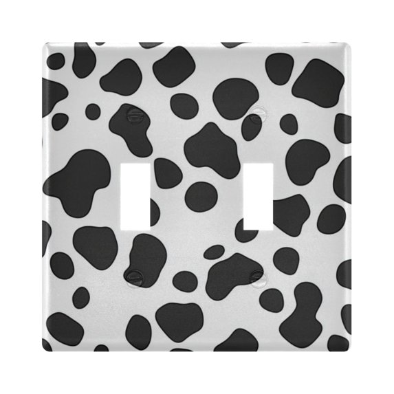 Yayeee Toggle Light Switch Wall Plate 2-Gang 4.56"x4.48" Decorative Outlet Cover, Cow Spots